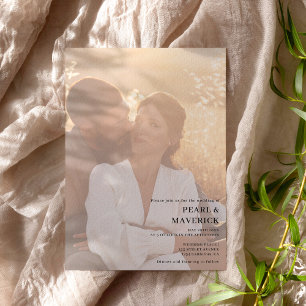 Eenvoudige elegant 2 foto's chic Black White bruil Kaart