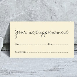 Eenvoudige Elegant Beauty Salon Appointment Card Afsprakenkaartje