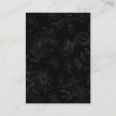 Eenvoudige Elegant Black Floral RSVP QR Code Optio Informatiekaartje (Achterkant)