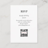 Eenvoudige Elegant Black Floral RSVP QR Code Optio Informatiekaartje (Voorkant)