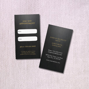 Eenvoudige Elegant Black White Gold-Benoemingskaar Afsprakenkaartje