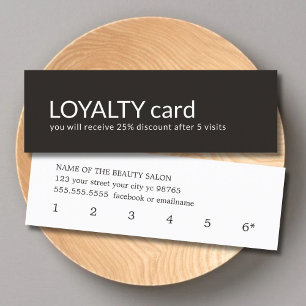Eenvoudige Elegant Black White Loyalty-Kaart Klantenkaartje
