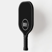 Eenvoudige Elegant Black White Monogram, aangepast Pickleball Paddle (Links)