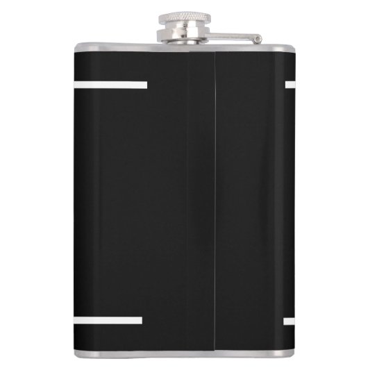 Eenvoudige Elegant Black White Monogrammen Heupfles (Achterkant)