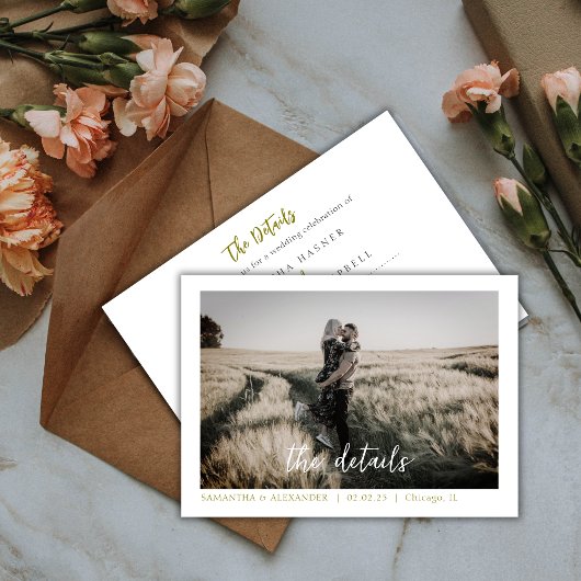 Eenvoudige Elegant Boho Uitnodiging Foto Custom