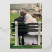 Eenvoudige Elegant Boog Foto 60ste Huwelijk Jubile Folie Uitnodiging (Achterkant)