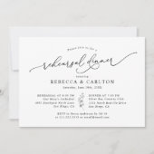 Eenvoudige Elegant Calligraphy Rehearsal Dinner Kaart (Voorkant)