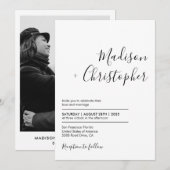 Eenvoudige Elegant Calligraphy Script Photo Weddin Kaart (Voorkant / Achterkant)