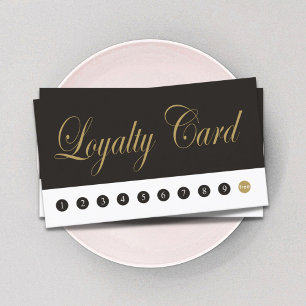 Eenvoudige Elegant Chic Dark Grey Gold Loyalty-kaa Klantenkaartje