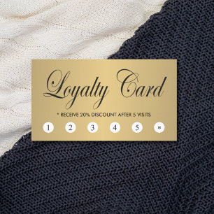 Eenvoudige Elegant Chic FAUX Gold Loyalty-kaart Klantenkaartje