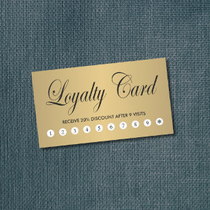 Eenvoudige Elegant Chic FAUX Gold Loyalty-Kaart Klantenkaartje