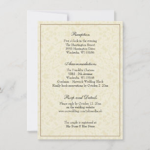 Eenvoudige Elegant Classic Weddenschappen Receptio Kaart