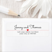 Eenvoudige Elegant Clean Heart Line Wedding Etiket (Insitu)