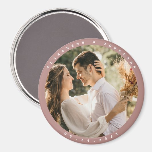 Eenvoudige Elegant Couple Photo Wedding Save the D Magneet (Voorkant / Achterkant)