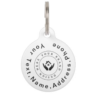 Eenvoudige Elegant Custom Company Logo en Pet Phot Huisdierpenning