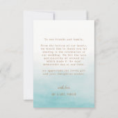 Eenvoudige Elegant Custom Minimalist Weddenschap Bedankkaart (Achterkant)