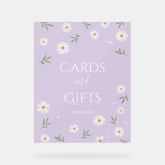 Eenvoudige Elegant Daisies Baby shower Kaarten en  Acryl Bord (Voorkant)