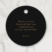 Eenvoudige Elegant dank u bruiloft zwart goud Bedankjes Labels (Achterkant)