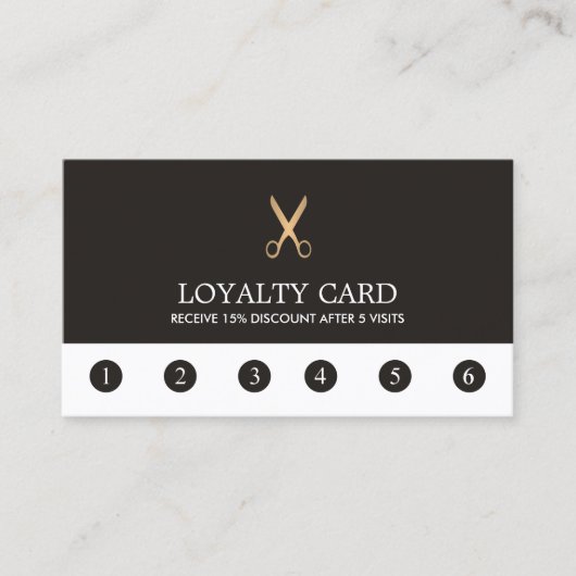 Eenvoudige Elegant Dark Faux Gold Scissor Loyalty  (Voorkant)