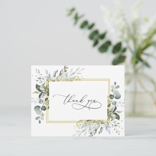 Eenvoudige Elegant Eucalyptus Waterverf Greenery Briefkaart (Staand voorkant)