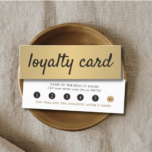 Eenvoudige Elegant Faux Gold Beauty Salon Klantenkaartje