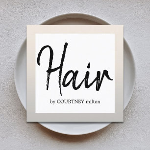 Eenvoudige Elegant Faux Silver BlackWhite Hair Sty Vierkante Visitekaartje