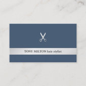 Eenvoudige Elegant Faux Silver Scissor Hair Stylis Visitekaartje (Voorkant)