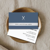 Eenvoudige Elegant Faux Silver Scissor Hair Stylis Visitekaartje