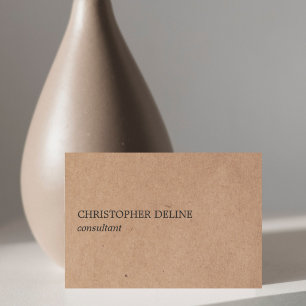 Eenvoudige Elegant (gedrukt) Kraft Paper Consultan Visitekaartje
