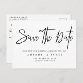 Eenvoudige Elegant Gelofte Vernieuwing Save The Da Aankondigingskaart (Voorkant / Achterkant)