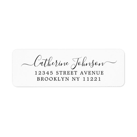 Eenvoudige Elegant Girly Chic Script Calligraphy B Etiket (Voorkant)