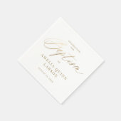 Eenvoudige Elegant Gold Calligraphy Script Baptism Servet (Hoek)