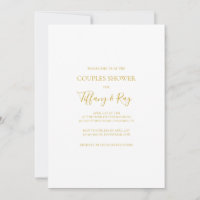 Eenvoudige Elegant Gold Couples — Uitnodiging