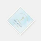 Eenvoudige Elegant Gold Cross Baptisme Christening Servet (Hoek)