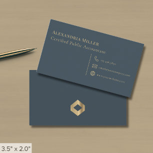Eenvoudige Elegant Gold Diamond Logo Visitekaartje