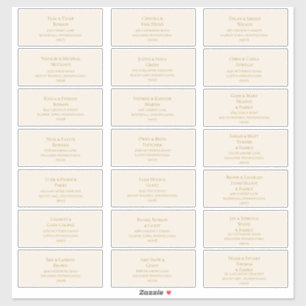 Eenvoudige Elegant Gold en Ivory Guest-Adresetiket Sticker