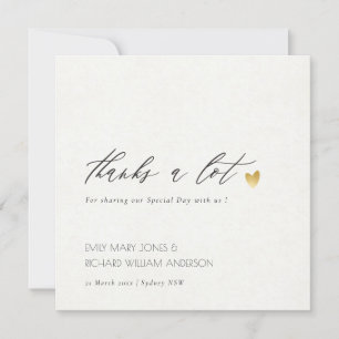 EENVOUDIGE ELEGANT GOLD GRAY TYPOGRAPHY DANK U BEDANKKAART