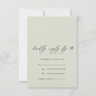 EENVOUDIGE ELEGANT GOLD GRAY TYPOGRAPHY RSVP KAARTJE