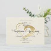 EENVOUDIGE ELEGANT GOLD HEART TYPOGRAPHY WEDING KAART (Staand voorkant)