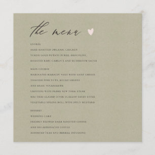 EENVOUDIGE ELEGANT GOLD KRAFT TYPOGRAPHY-menukaart Menu