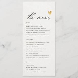 EENVOUDIGE ELEGANT GOLD KRAFT TYPOGRAPHY-menukaart Menu
