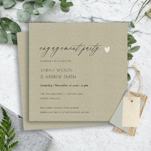 EENVOUDIGE ELEGANT GOLD KRAFT TYPOGRAPHY Verloving Kaart