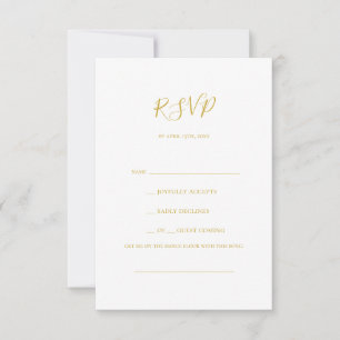 Eenvoudige Elegant Gold Song Request RSVP-kaart RSVP Kaartje