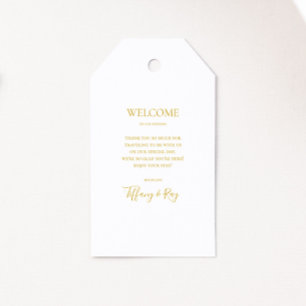 Eenvoudige Elegant Gold Weddenschap Welkomstcadeau Cadeaulabel