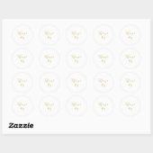 Eenvoudige Elegant Gold Wedding Envelope-zegels Ronde Sticker (Vel)