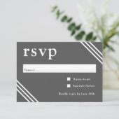 Eenvoudige Elegant Gray Wedding RSVP Informatiekaartje (Staand voorkant)
