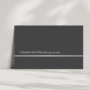 Eenvoudige Elegant Grey Faux Silver Line Attorney Visitekaartje