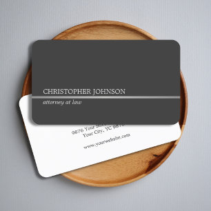 Eenvoudige Elegant Grey Faux Silver Line Attorney Visitekaartje