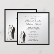 Eenvoudige Elegant Groom en Groom Gay Wedding Invi