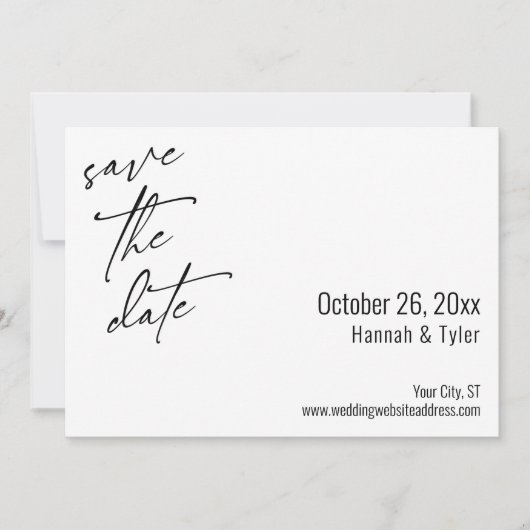 Eenvoudige Elegant handschrift Script Typografie Save The Date (Voorkant)